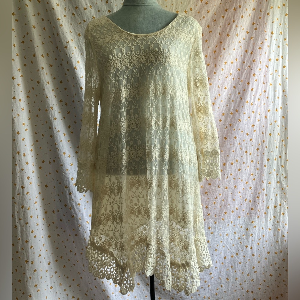 White Lace Loose Dress